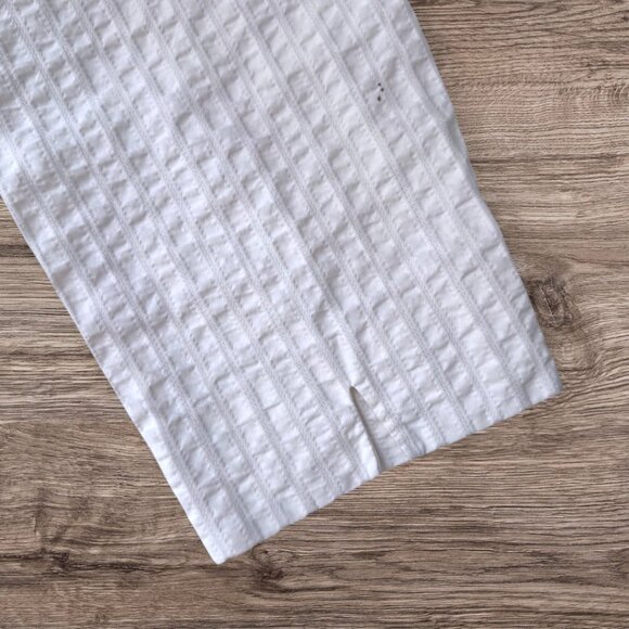 Piazza Sempione Audrey White Textured Cropped Pants Made in Italy Size 48 /US 12 - Picture 7 of 7